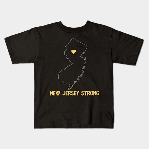 Pray For New Jersey New Jersey Strong U.S. East Coast Strong Kids T-Shirt by JanaeLarson